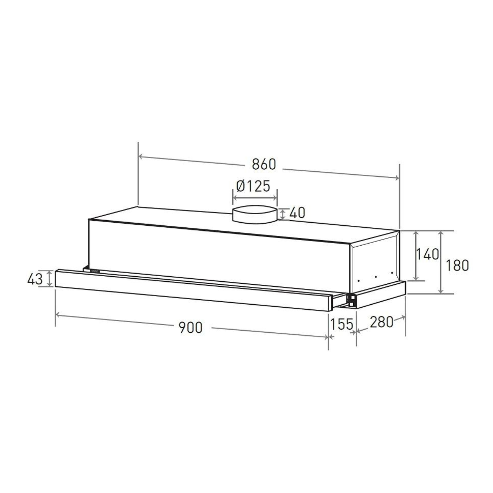 Mayer MMTH90 - 90cm Telescopic Hood