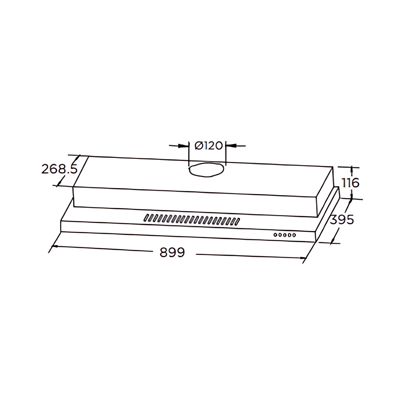 Midea MH90F26EM26BB-SG - 90cm Slimline Hood