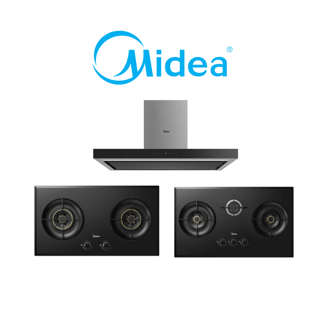 Midea MBI-90M79SK-SG - 90cm Stainless Steel Chimney Hood + Hob Bundle