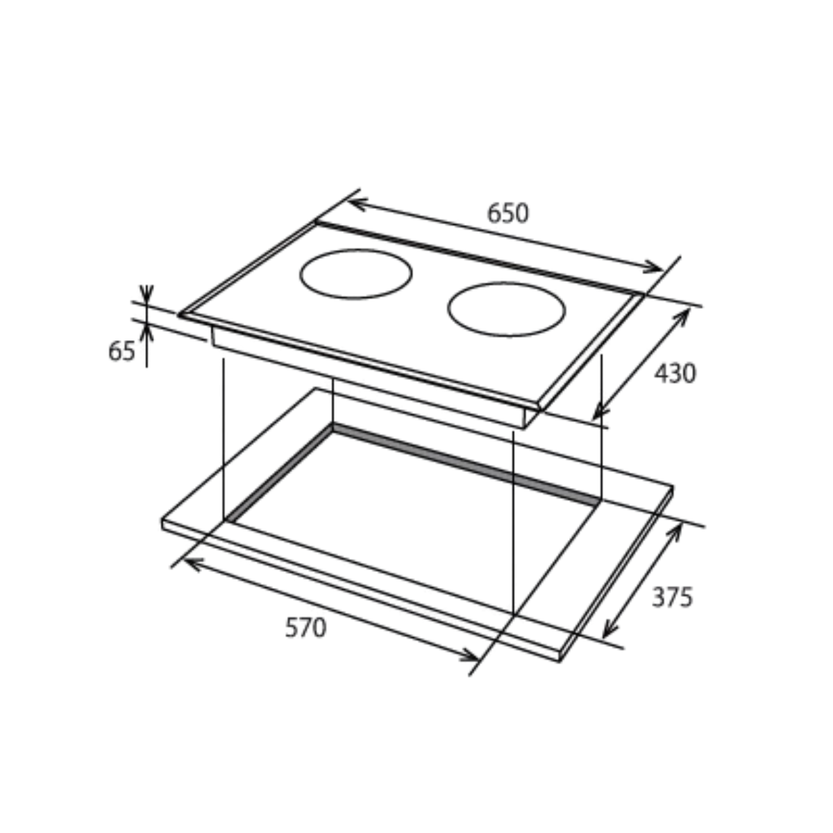 Fujioh FH-ID5120 - 65cm Induction Hob 2 Zones
