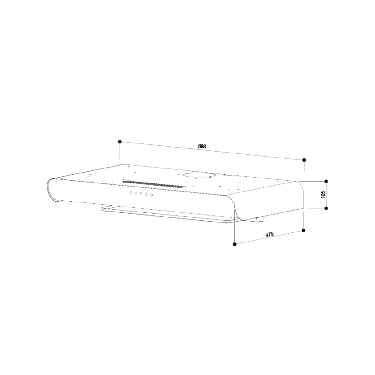 Tecno TH 919D GM - 90cm Slimline Hood