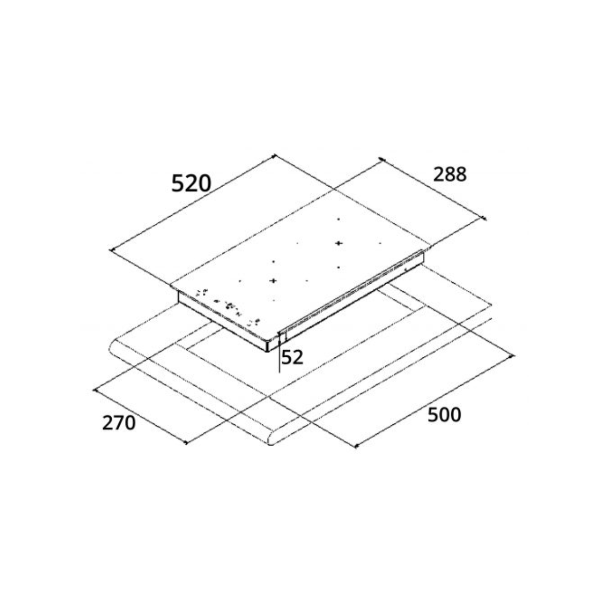 Tecno TIH 3000 - 30cm Induction Hob 2 Zones