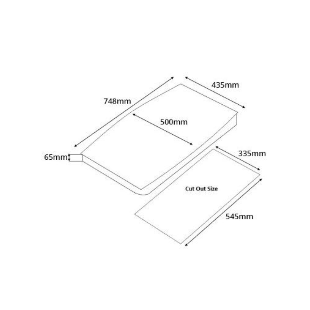 Tecno MINI 2SV - 75cm Stainless Steel Gas Hob 2 Burners