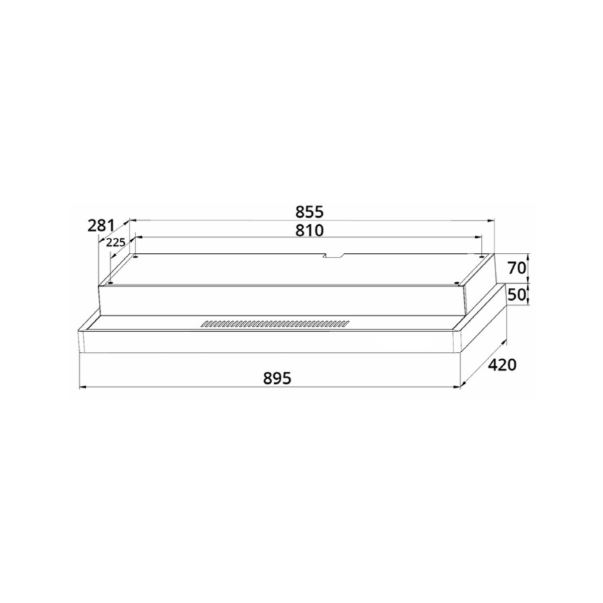 Tecno TH 9889-TC3R BK - 90cm Slimline Hood