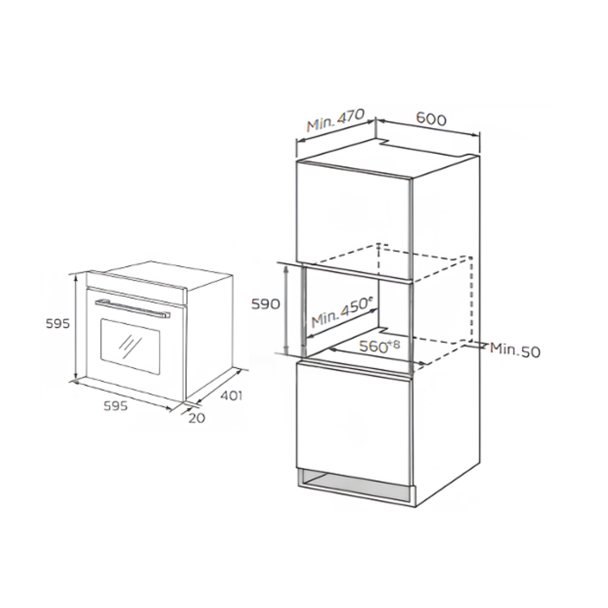 EF BOGE0670AFM - 60L 6 Funtions Built-In Oven with Airfry