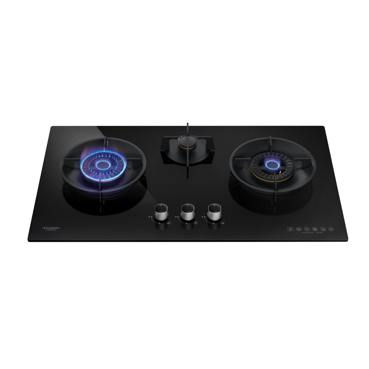 Fujioh FH-GS6530 SVGL - 88cm Tempered Glass Gas Hob 3 Burners