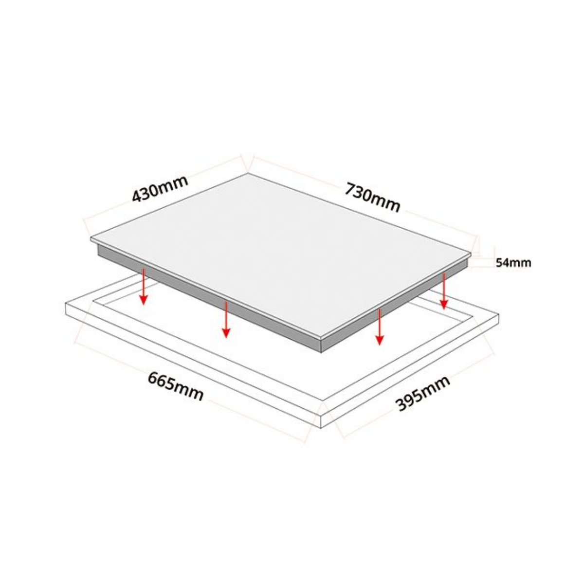 Tecno TG 2008VC - 73cm Vitro-Ceramic Hob 2 Zones
