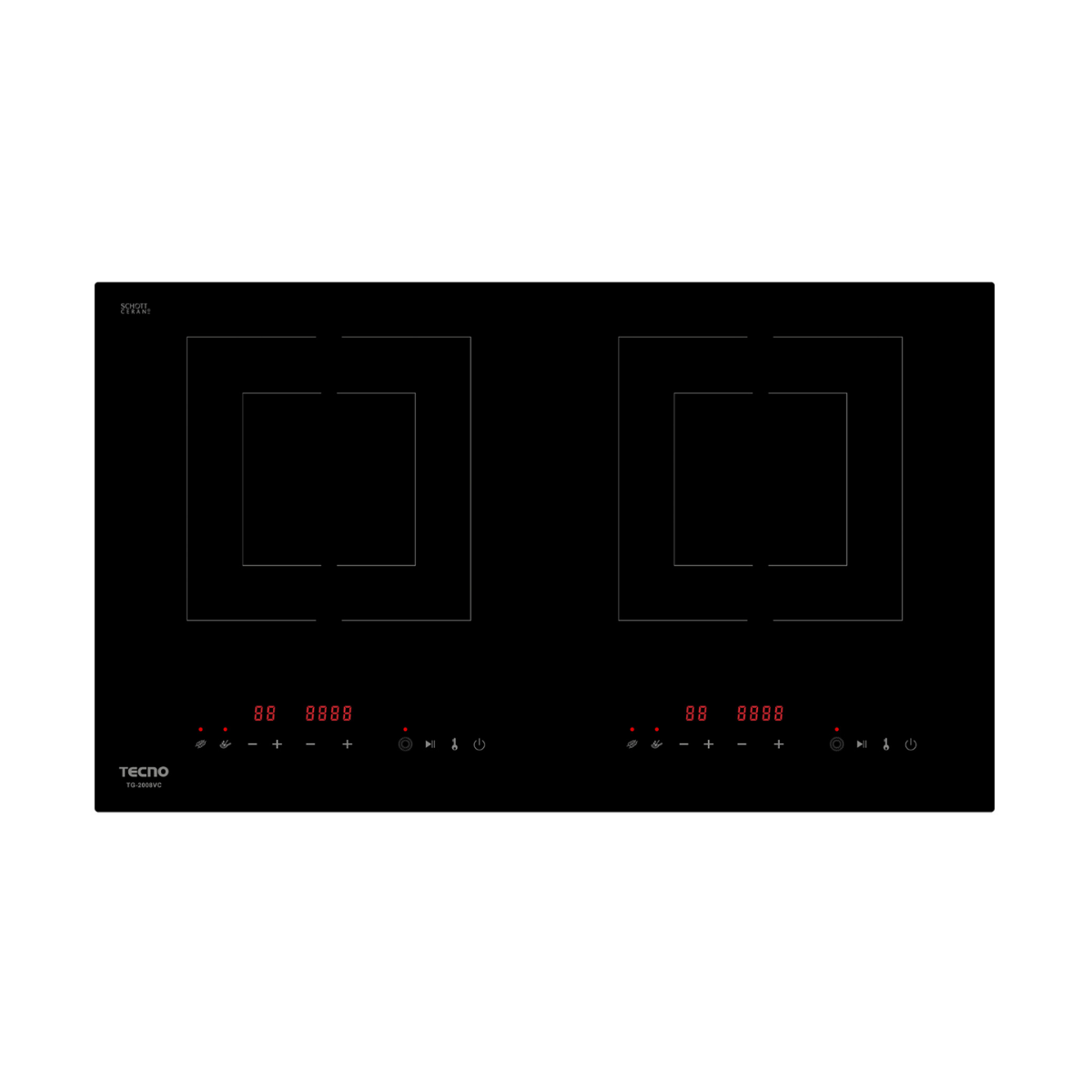 Tecno TG 2008VC - 73cm Vitro-Ceramic Hob 2 Zones