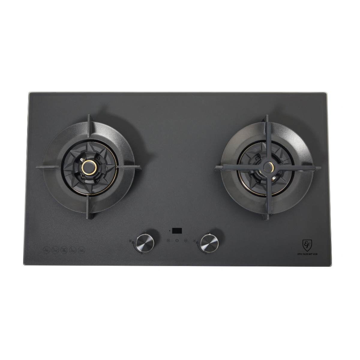 EF EFH7628WTVGB - 78cm Tempered Glass Gas Hob 2 Burners