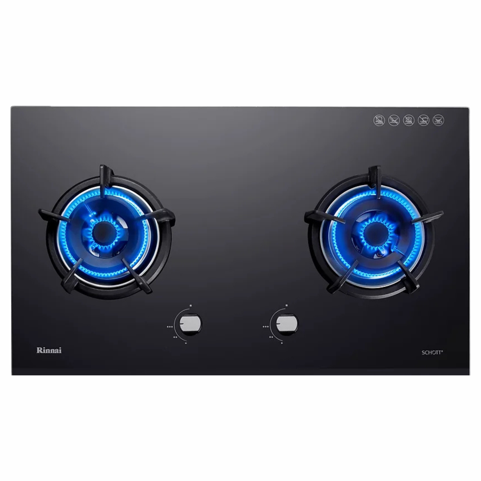 Rinnai RB-72G - 77cm 2 Burner Built-In Hob Glass Top Plate