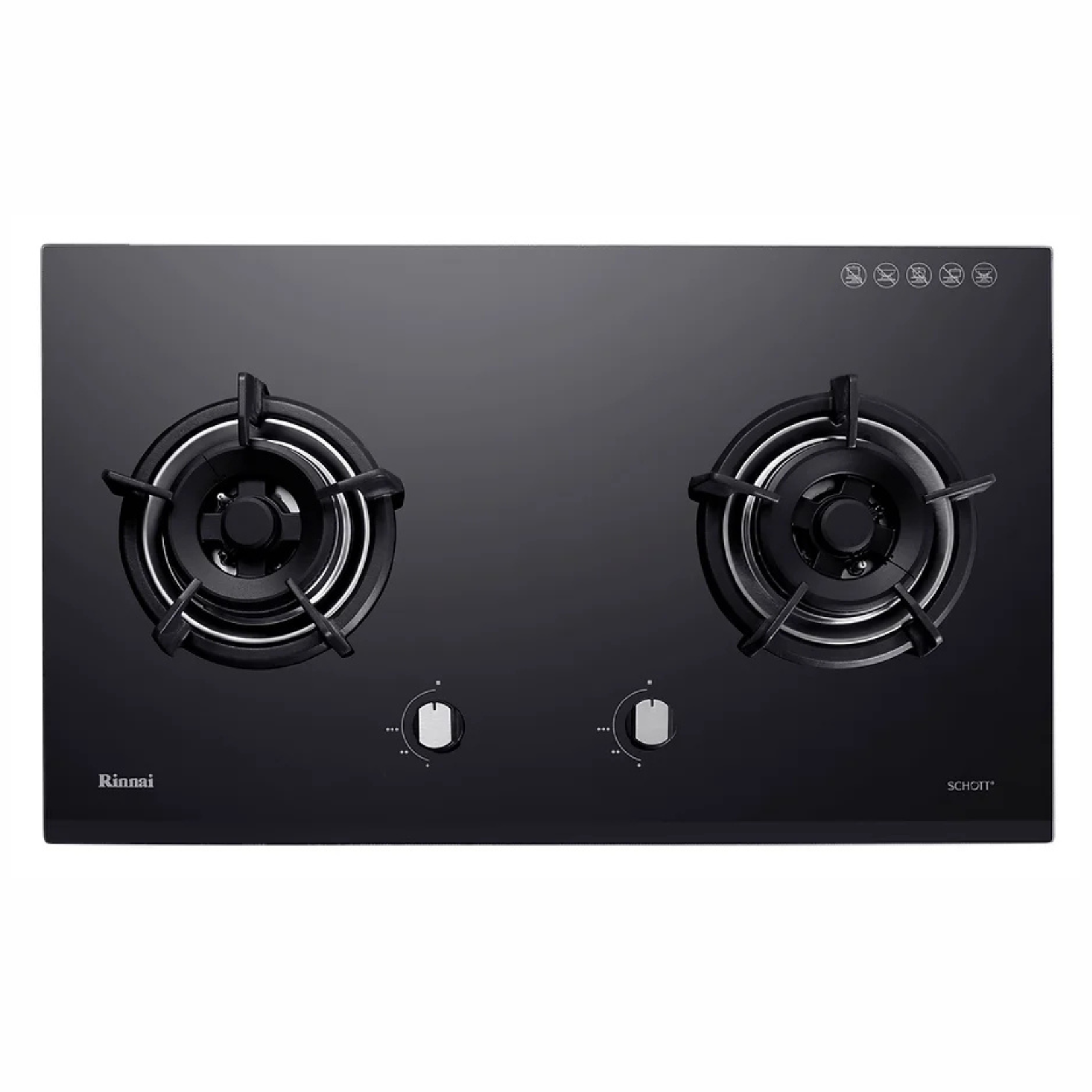 Rinnai RB-72G - 77cm 2 Burner Built-In Hob Glass Top Plate