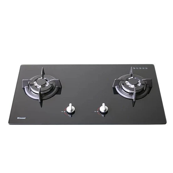 Rinnai RB-7302S-GBS - 75cm 2 Burner Built-In Glass Top Plate