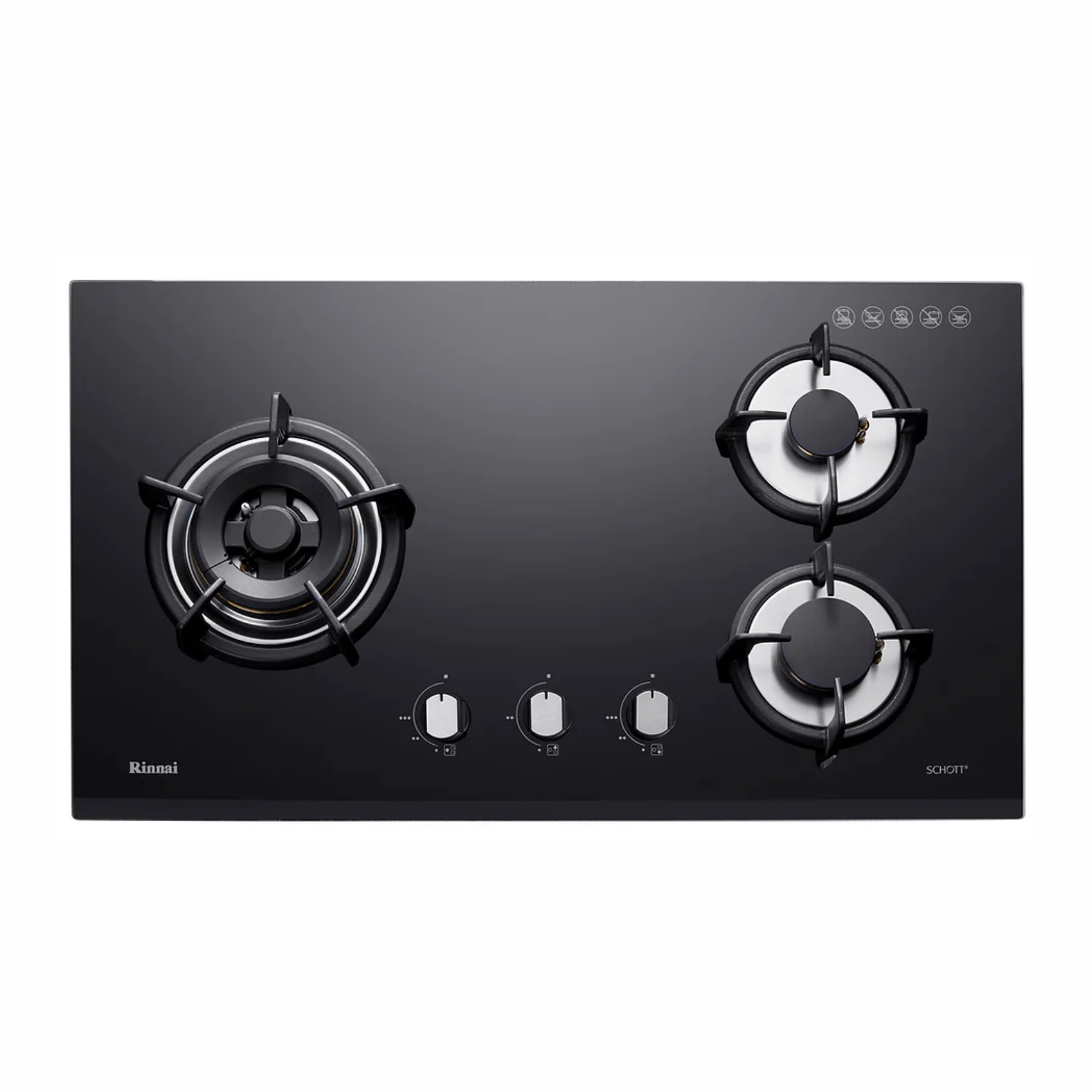Rinnai RB-73TG - 77cm 3 Burner Built-In Hob Glass Top Plate