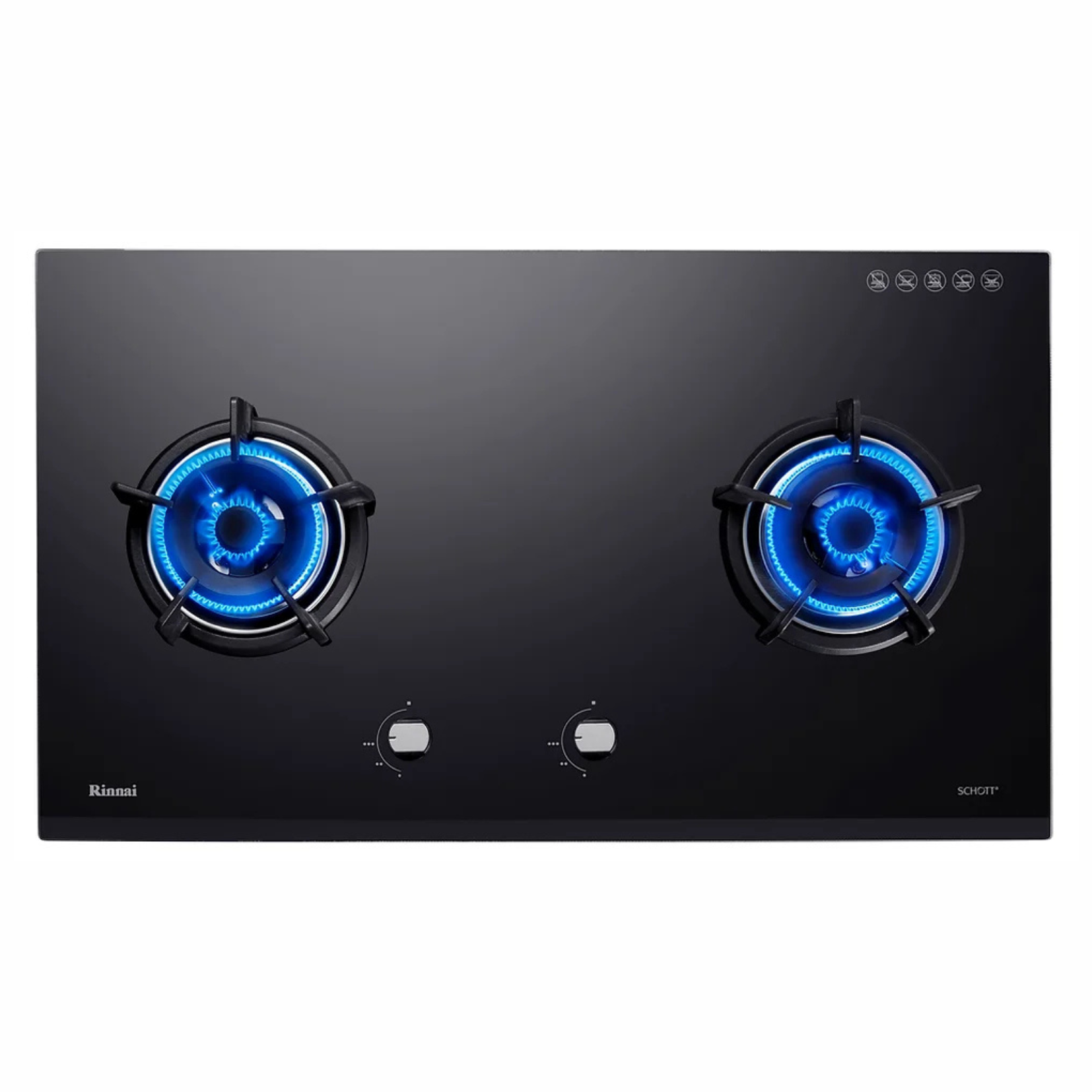 Rinnai RB-92G - 88cm 2 Burner Built-In Hob Glass Top Plate