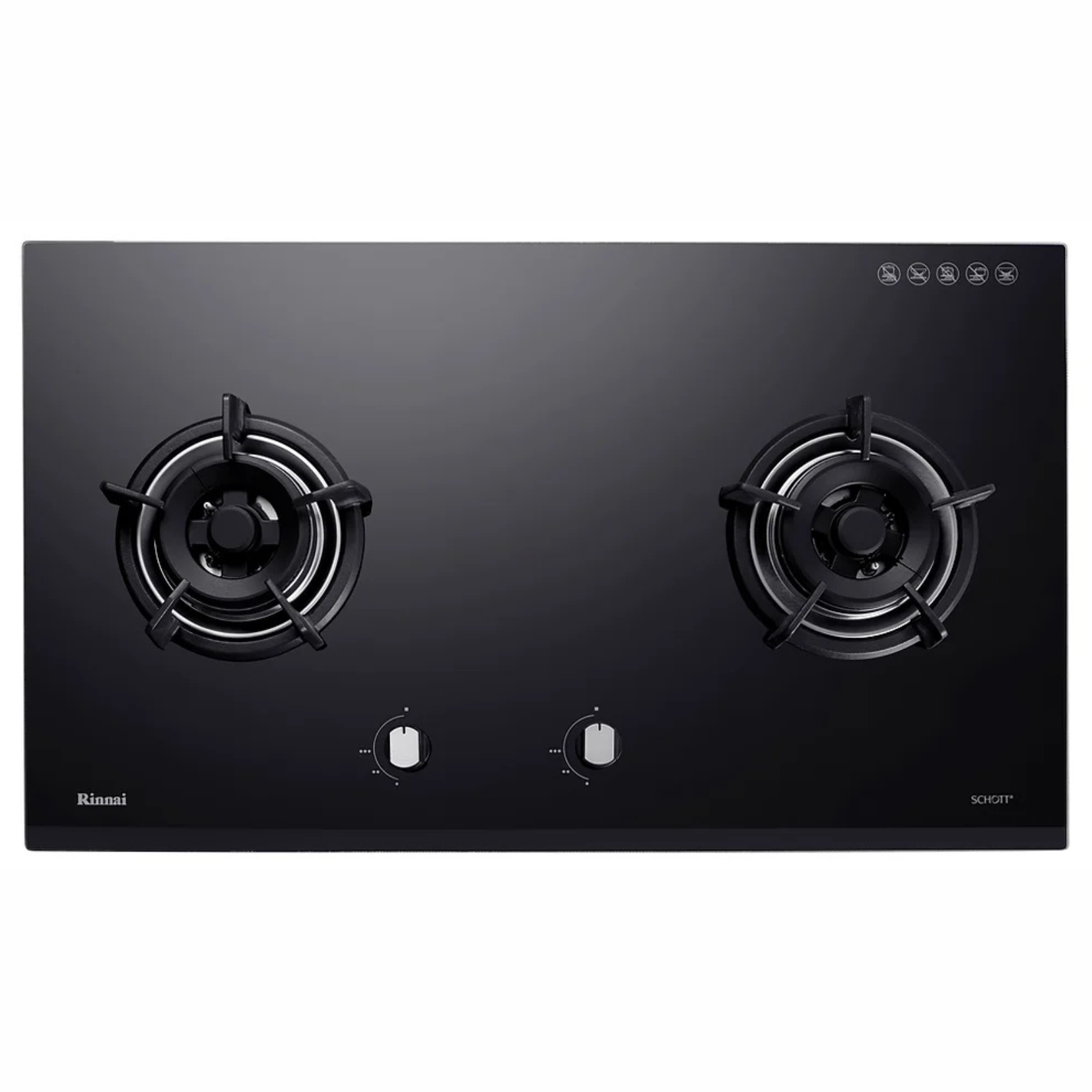 Rinnai RB-92G - 88cm 2 Burner Built-In Hob Glass Top Plate