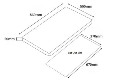 UNO UG2086TRSV - 86cm Glass Hob 2 Burners