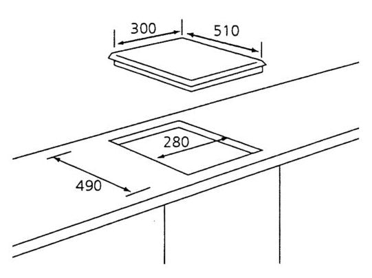 Tecno TA 322TRSV - 30cm Stainless Steel Hob 2 Burners