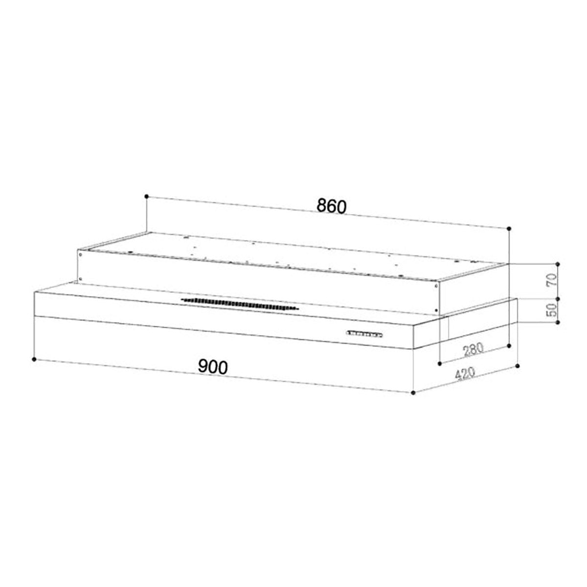 Tecno TH 969TCL SS - 90cm Slimline Hood