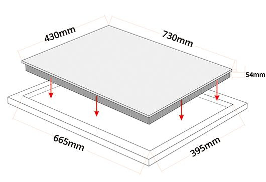 Tecno TG 2008VC - 70cm Vitro-Ceramic Hob 2 Burners