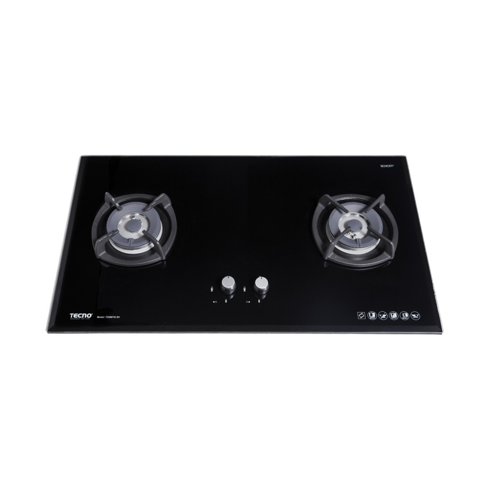 Tecno T2288TGSV - 90cm Glass Hob 2 Burners