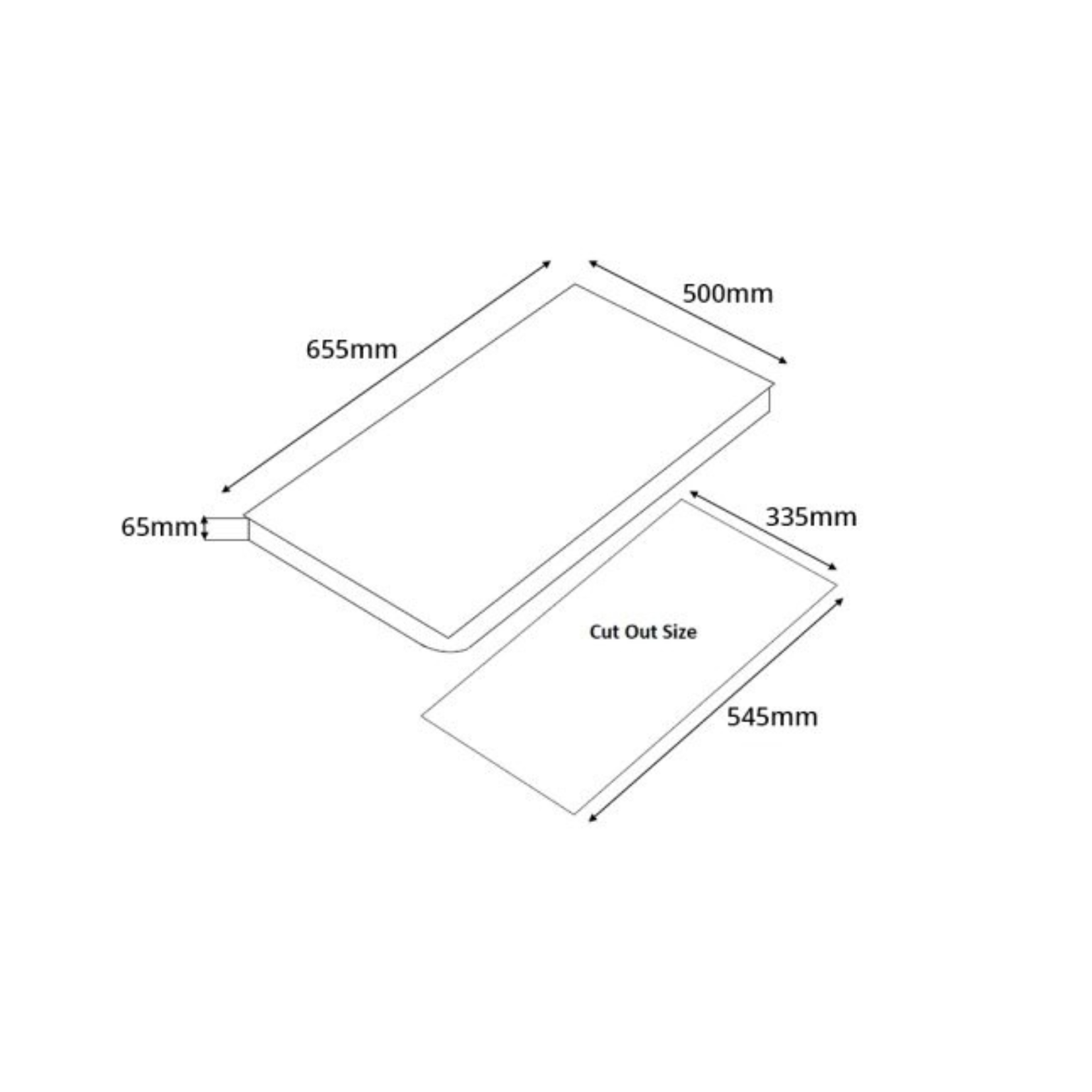 Tecno T 6000TGSV - 65cm Glass Hob 3 Burners