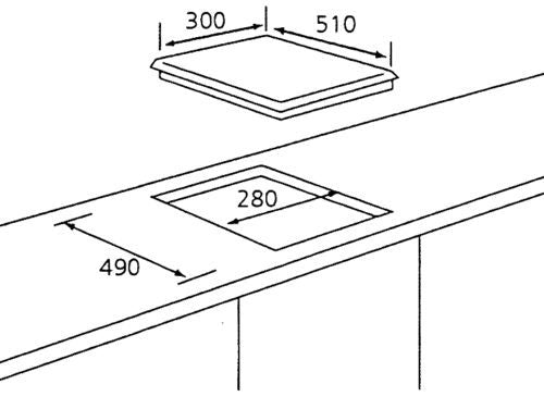 Tecno TA 311TRSV - 30cm Tempered Glass Hob 1 Burners