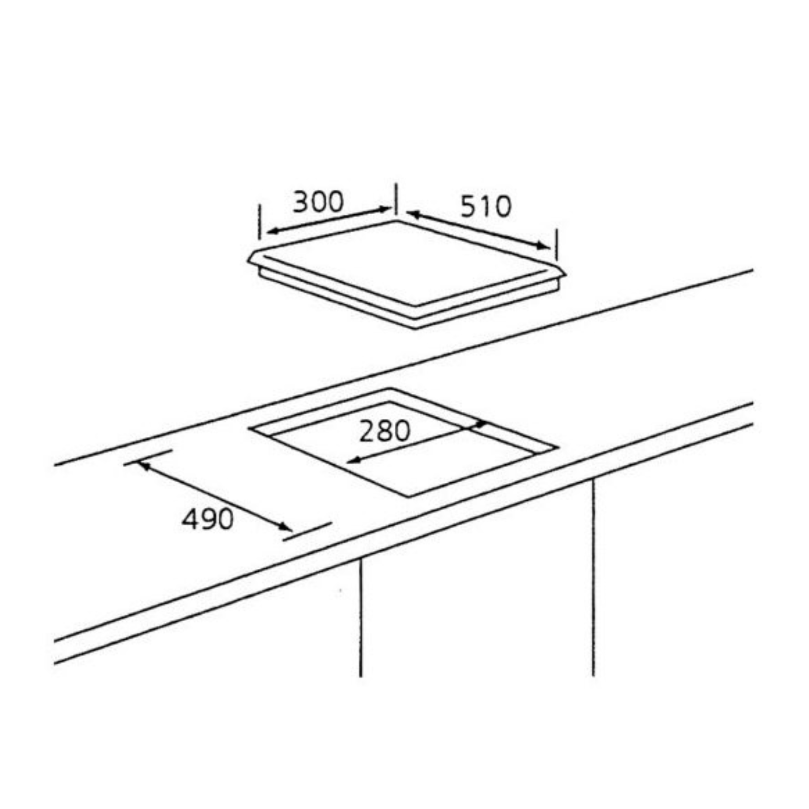 Tecno TA 321TRSV - 30cm Stainless Steel Hob 1 Burner