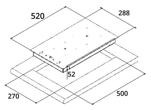 Tecno TIH 3000 - 30cm Domino Induction Hob 2 Burners