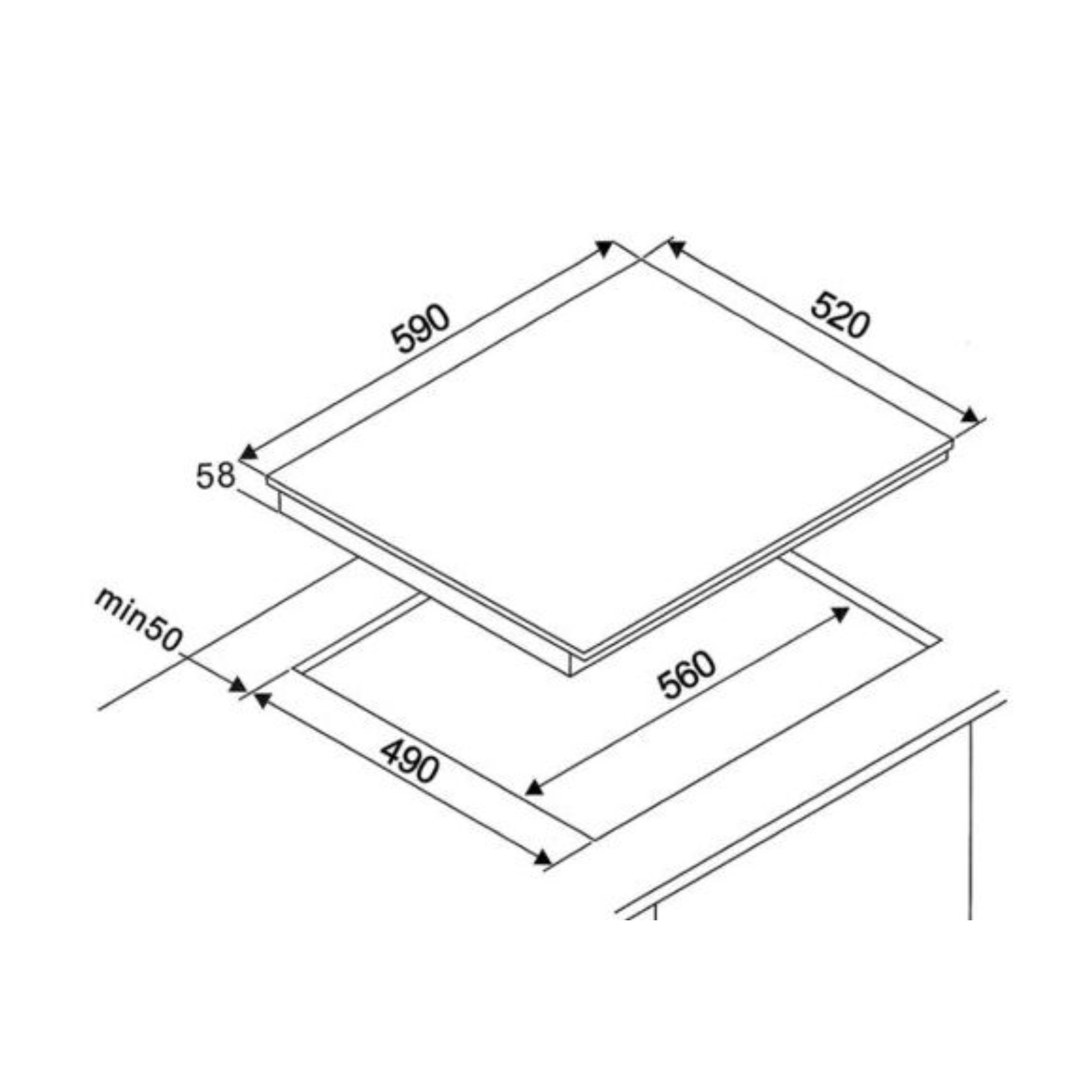 Tecno TIH638PS - 60cm Induction Hob 3 Burners