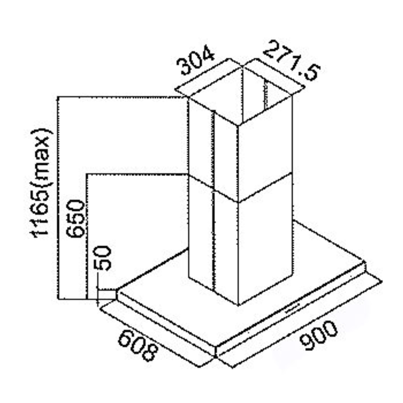 Tecno ISA 9238 - 90cm Back Island  Hood