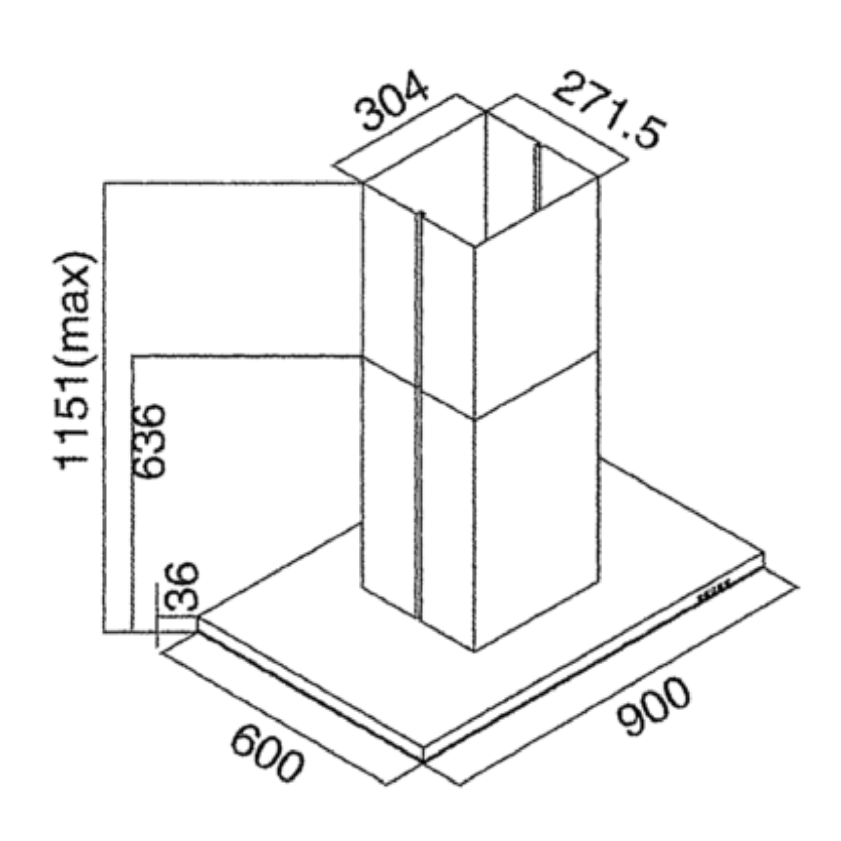 Tecno ISA 9298 - 90cm Island  Hood