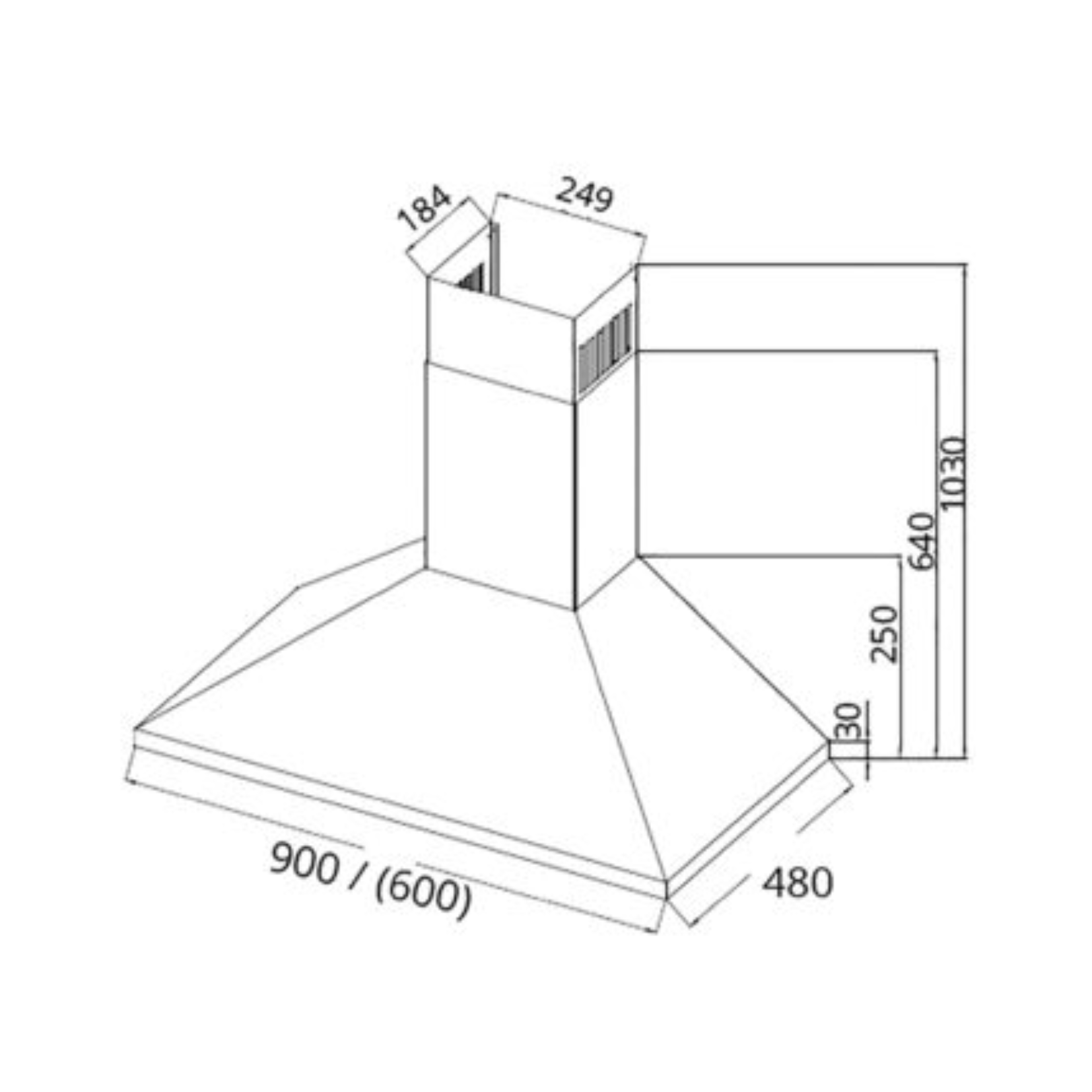 Tecno KA 2038 - 90cm Chimney Cooker Hood