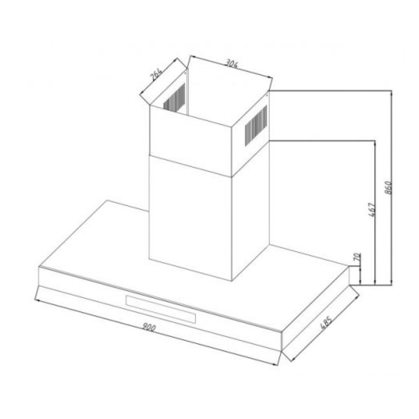 Tecno KA 9980 - 90cm Chimney Cooker Hood