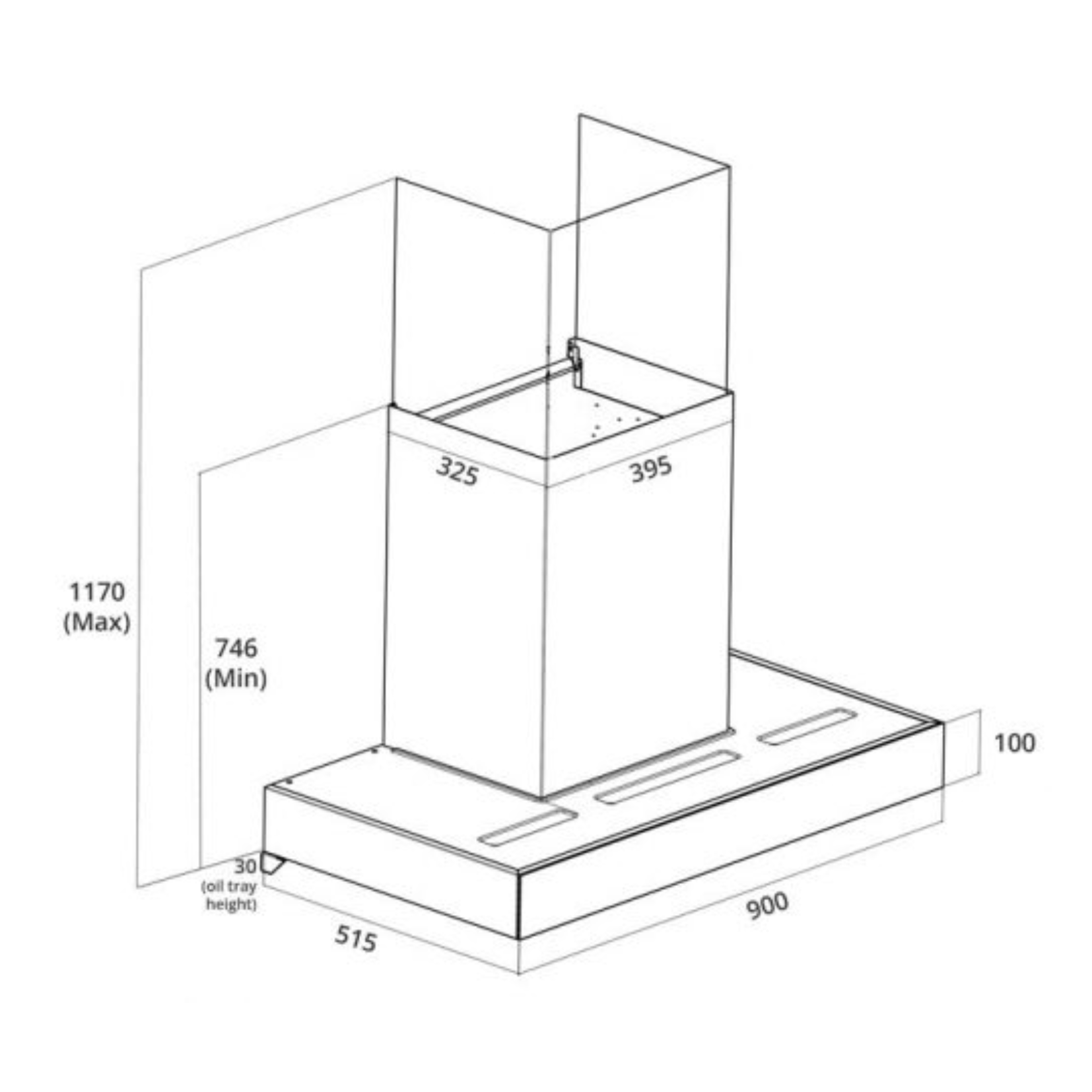 Tecno KD 3288 - 90cm Chimney Cooker Hood