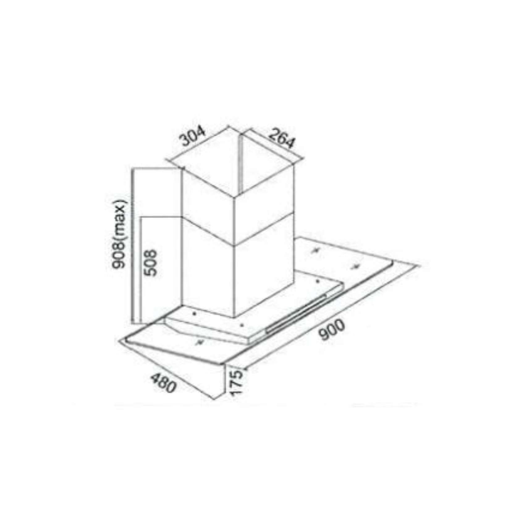 Tecno KP 9988 - 90cm Chimney Cooker Hood