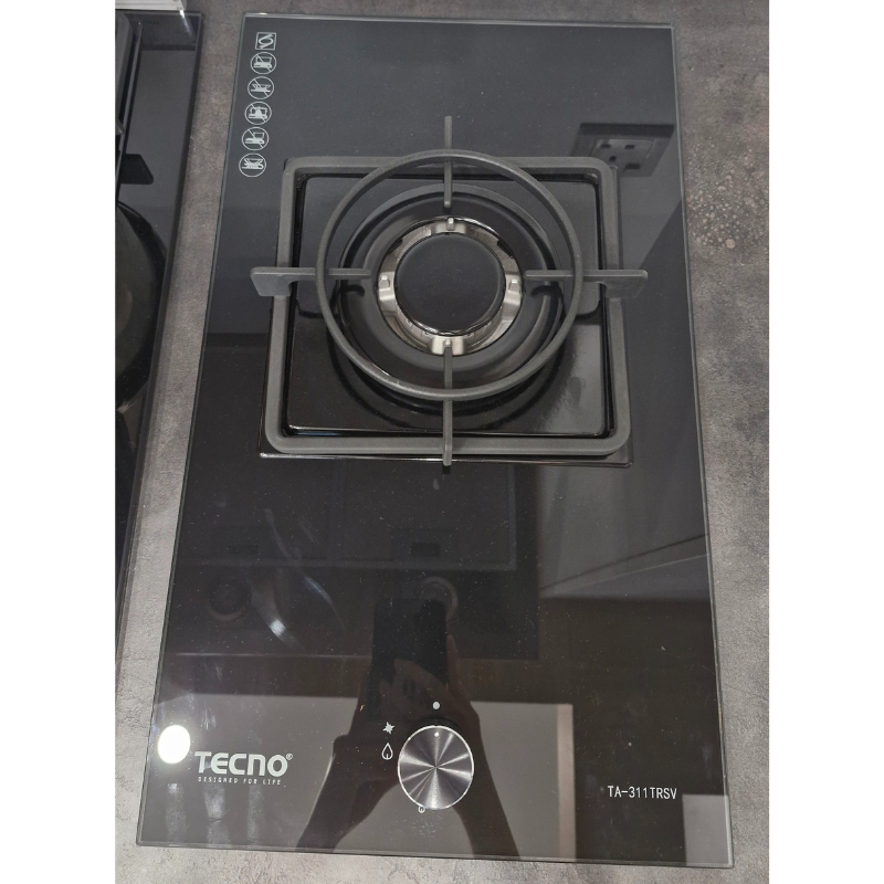 Tecno TA311TRSV - 30cm Tempered Glass Gas Hob 1 Burner