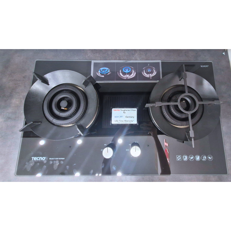 Tecno T278TGTRSV - 78cm Glass Hob 2 Burners