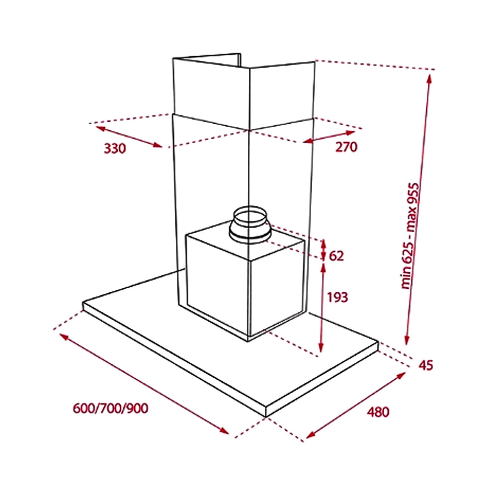 Teka DSJ 680 - 60cm Stainless Steel Chimney Hood