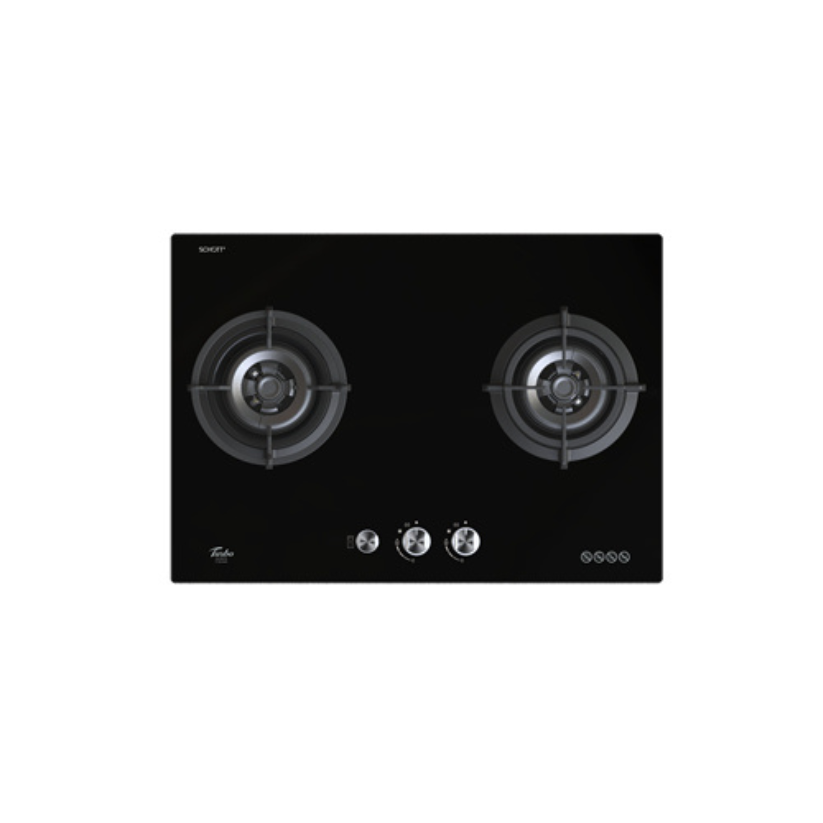 Turbo T702GV - 70cm Built-In Glass Hob 2 Burners