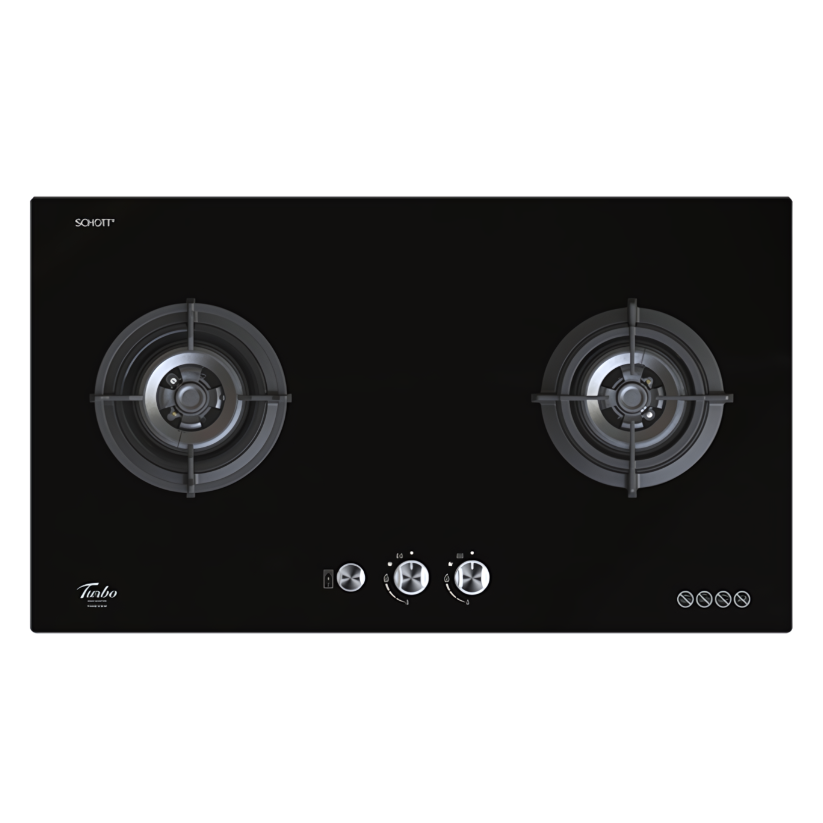 Turbo T882GV - 88cm Built-In Glass Hob 2 Burners