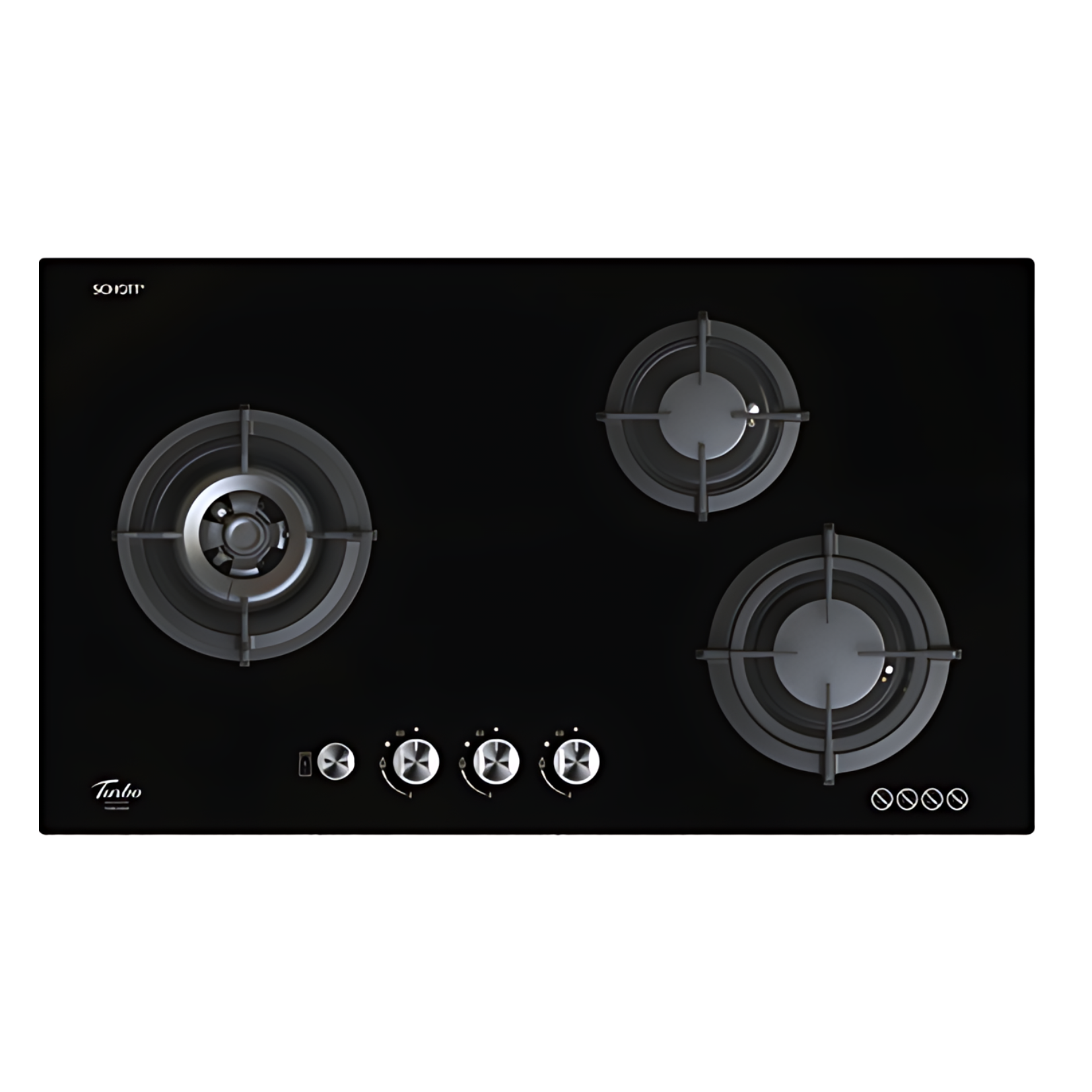 Turbo T883GV - 88cm Built-In Glass Hob 3 Burners