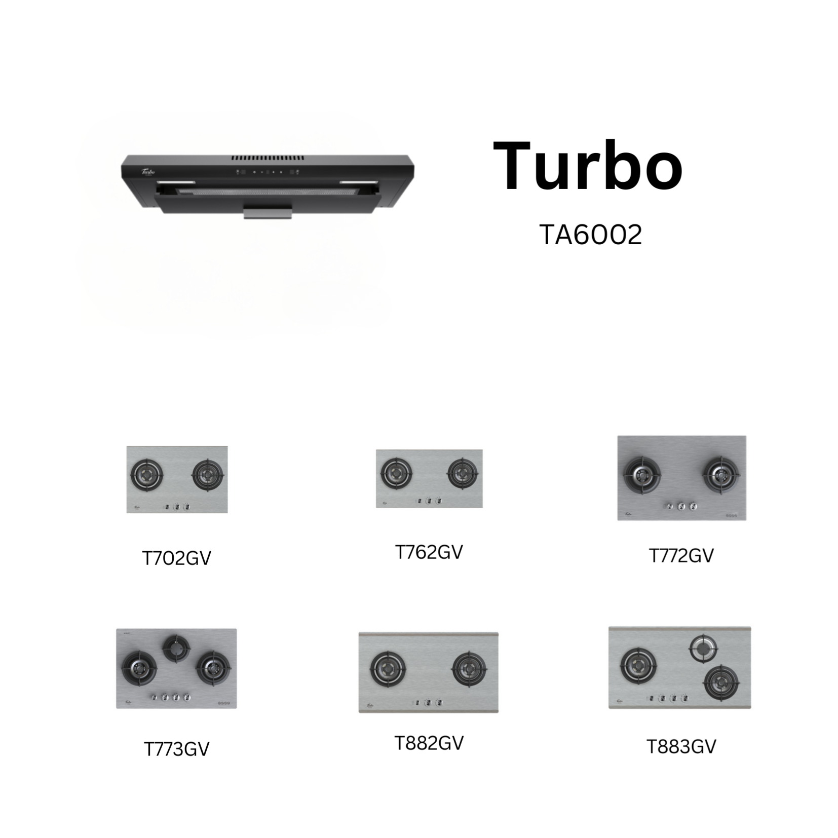 Turbo TA6002 - 90cm Matt Black Slim Hood + Hob Package