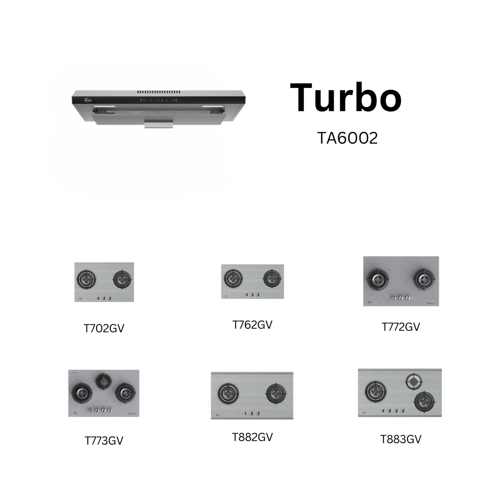 Turbo TA6002 - 90cm Stainless Steel Slim Hood + Hob Package