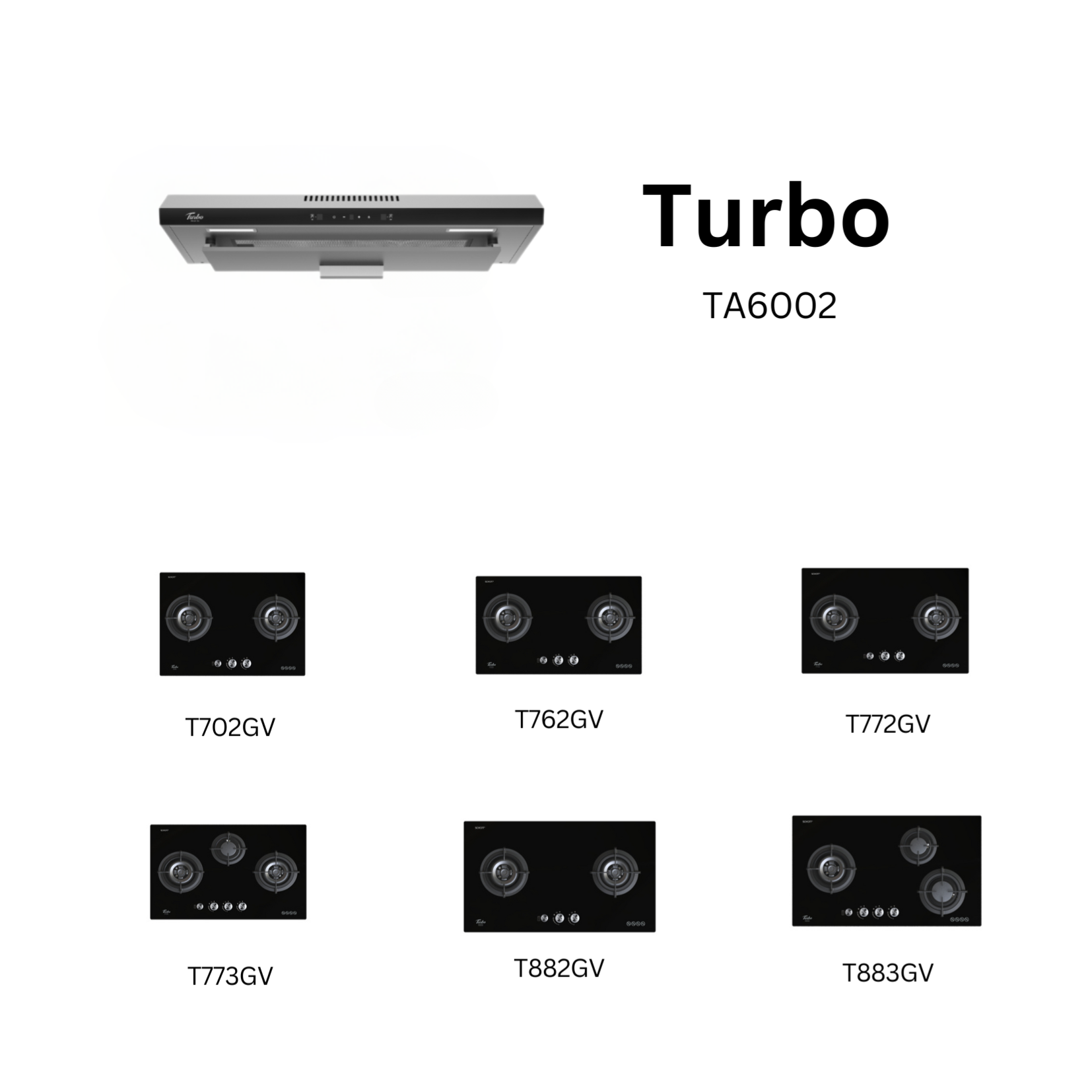 Turbo TA6002 - 90cm Stainless Steel Slim Hood + Hob Package