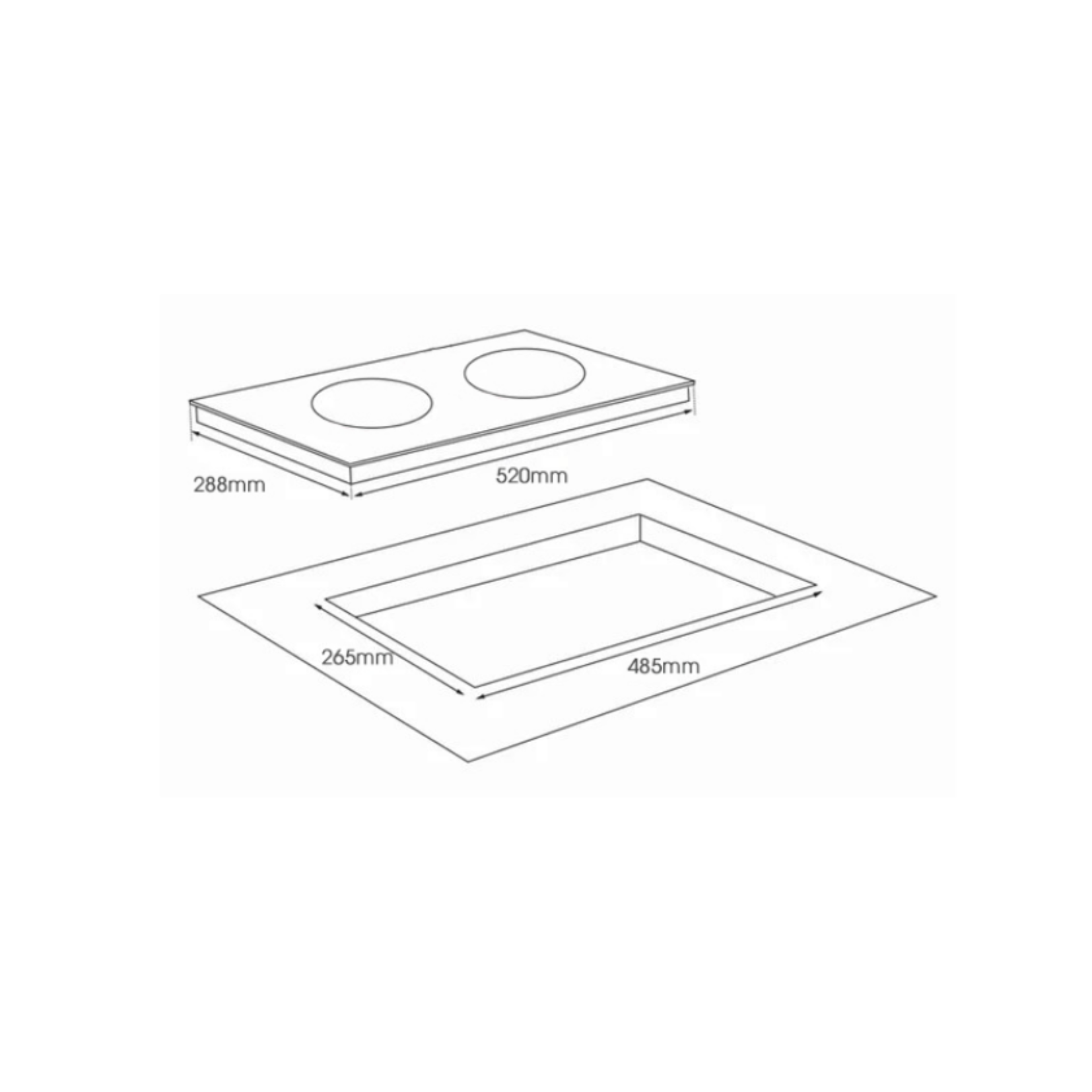 Turbo TIA902 - 30cm Induction Ceramic Glass Hob 2 Burners