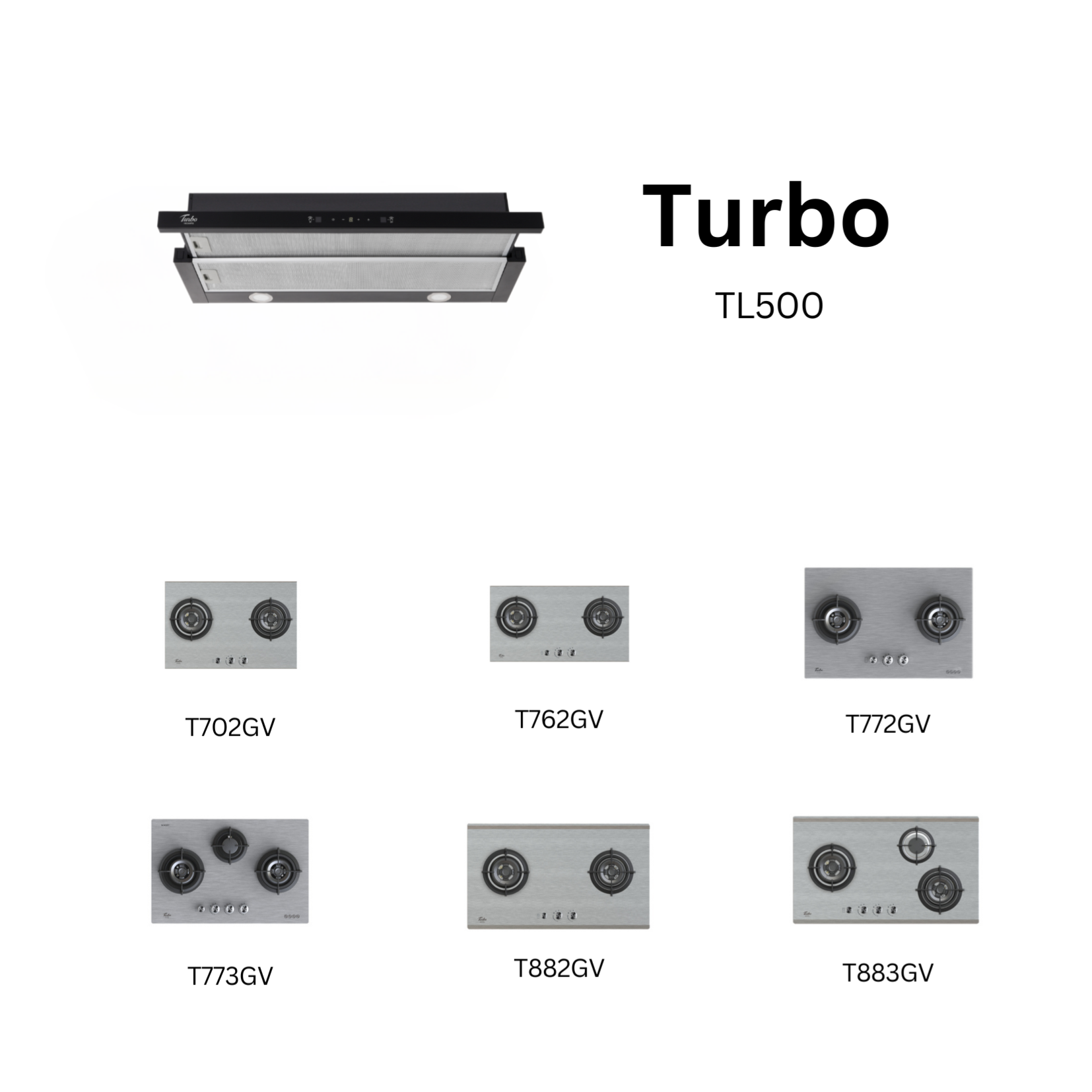 Turbo TL500 - 90cm Black Telescopic Hood + Hob Package