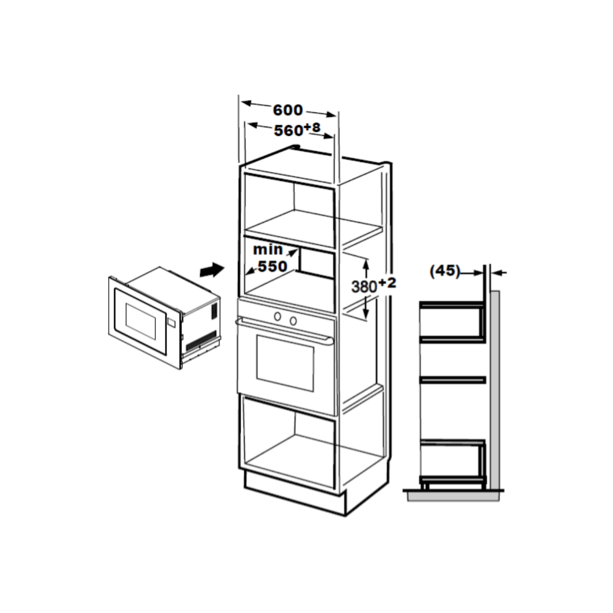 EF EFBM2891M - 28L 4 Functions Built-In Microwave with Grill