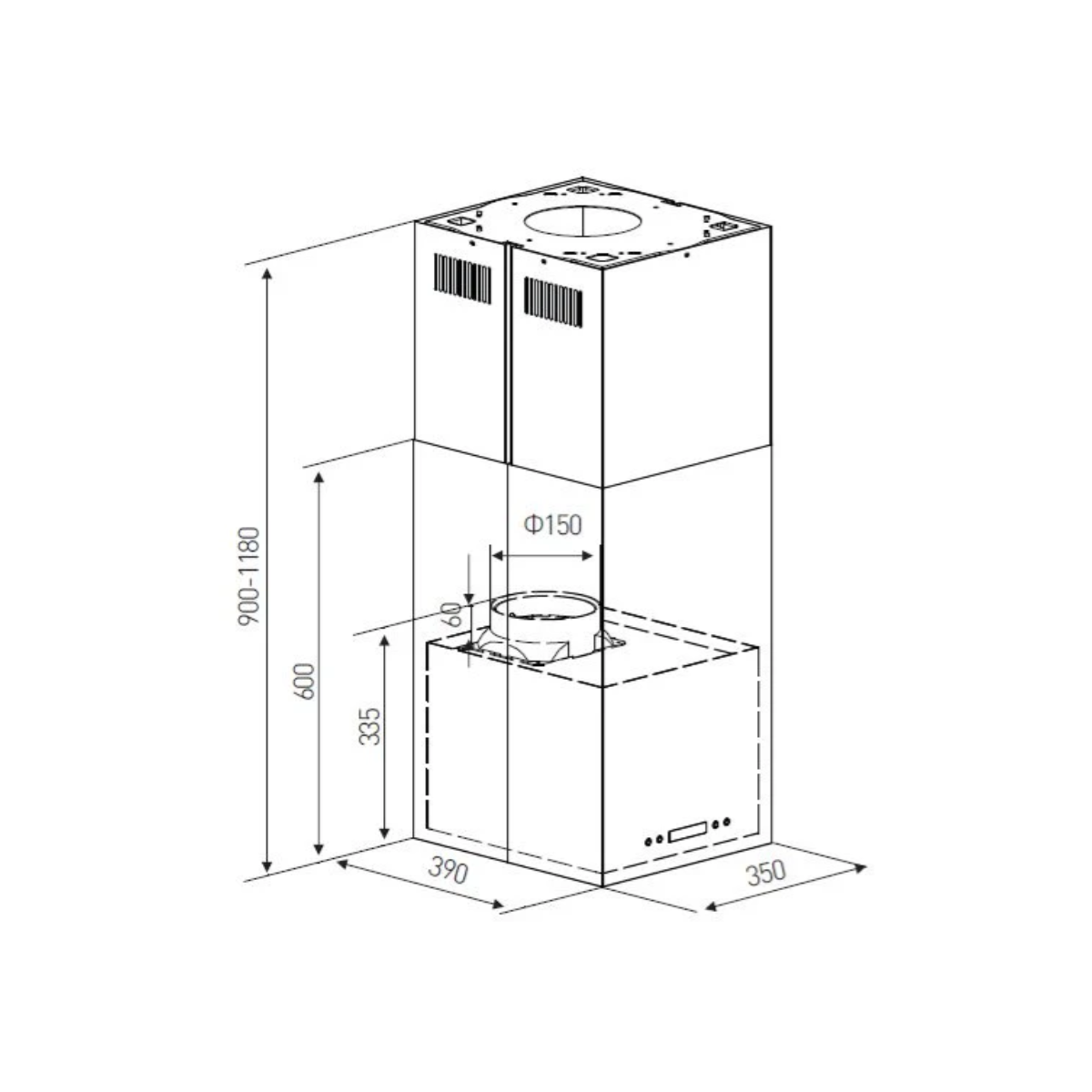 Turbo TA-125I SS -  Island Hood