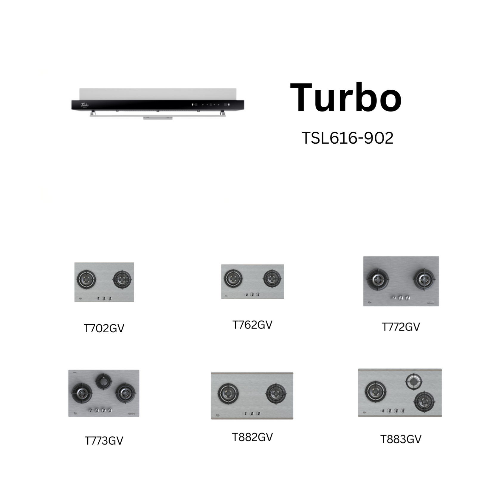 Turbo TSL616-902 - 90cm Stainless Steel Range Hood + Hob Package