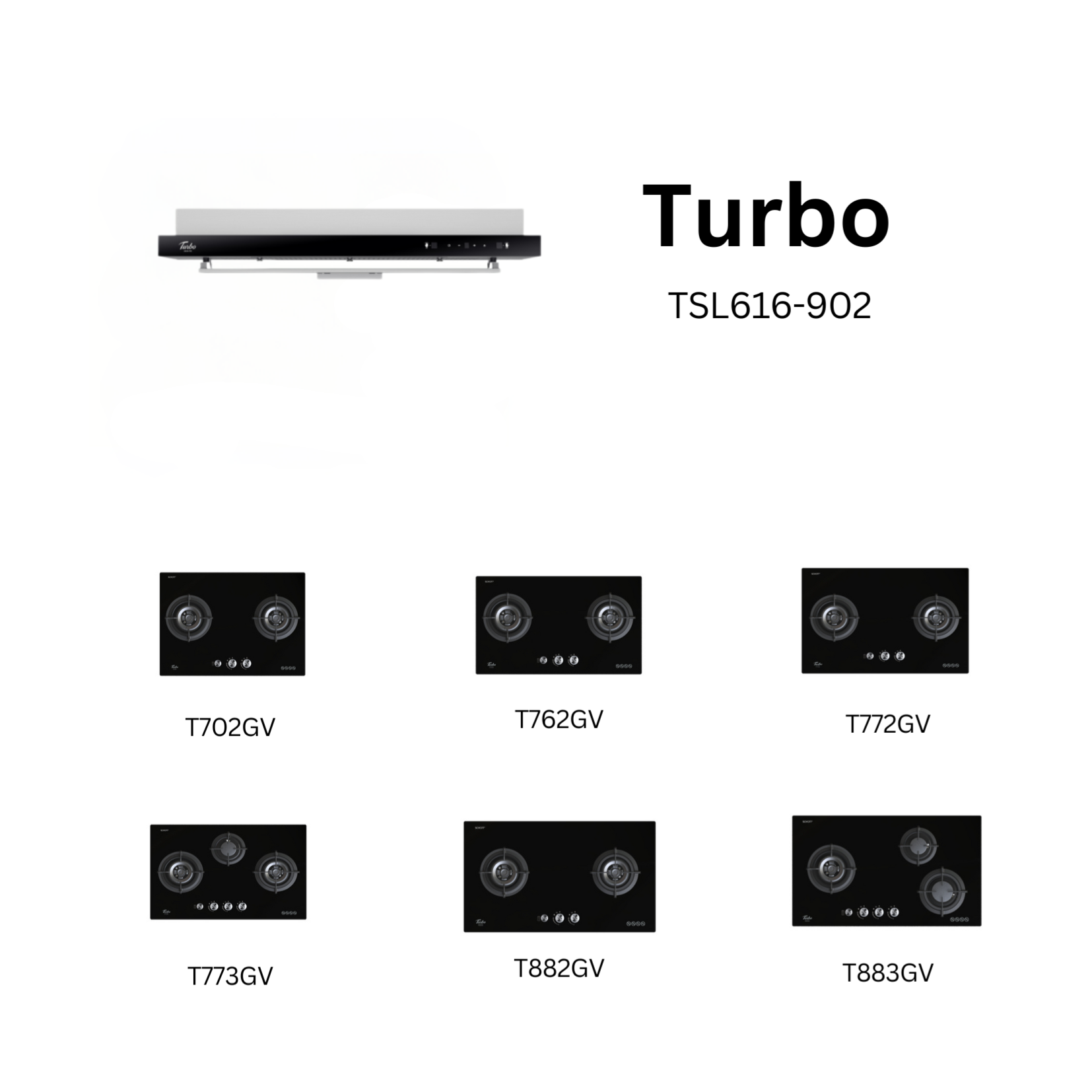 Turbo TSL616-902 - 90cm Stainless Steel Range Hood + Hob Package